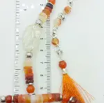 2833 Hindistan el kesimi rondela Akik Hematit ham Kuvars Kehribar Akik el yapımı kolye-4