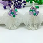 2810 Kuvars Ametist Akik çelik aparatlı el yapımı küpe-8