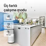 Gri Hava Temizleyici | Mobil Kontrol, Hepa 13, Wifi, 550 CADR, UVC, Göstergeli-4