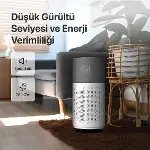 Gri Hava Temizleyici | Mobil Kontrol, Hepa 13, Wifi, 550 CADR, UVC, Göstergeli-5