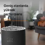 Gri Hava Temizleyici | Mobil Kontrol, Hepa 13, Wifi, 550 CADR, UVC, Göstergeli-3