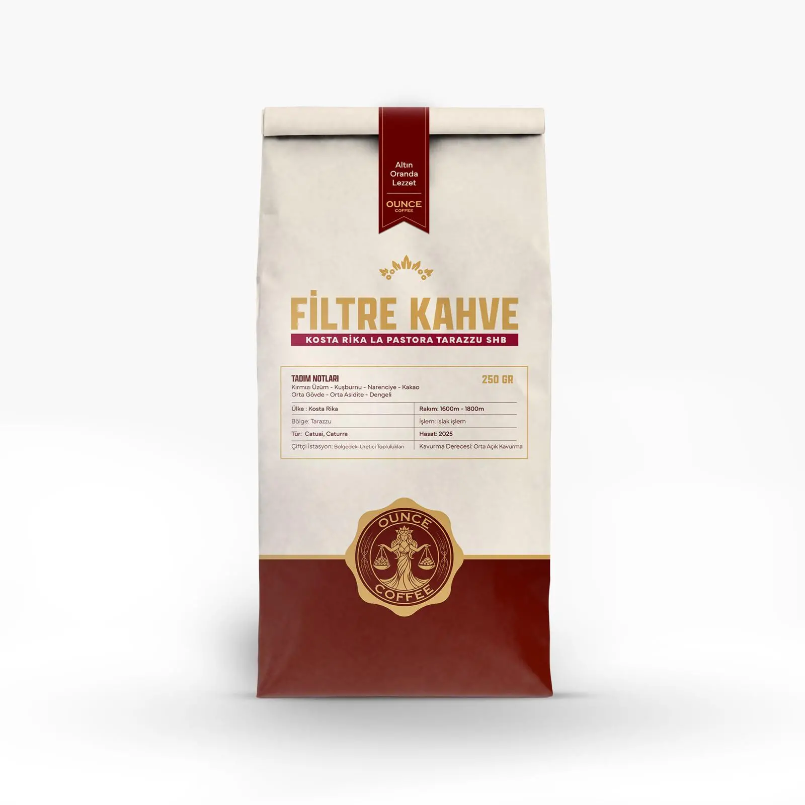 Kosta Rika La Pastora Tarazzu ÇEKİRDEK KAHVE 250GR