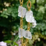2803 Druze Kuvars ham kristal Kuvars el yapımı kolye-4