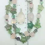 2819 Kuvars Florit Hematit Zirkon el yapımı uzun kolye-4