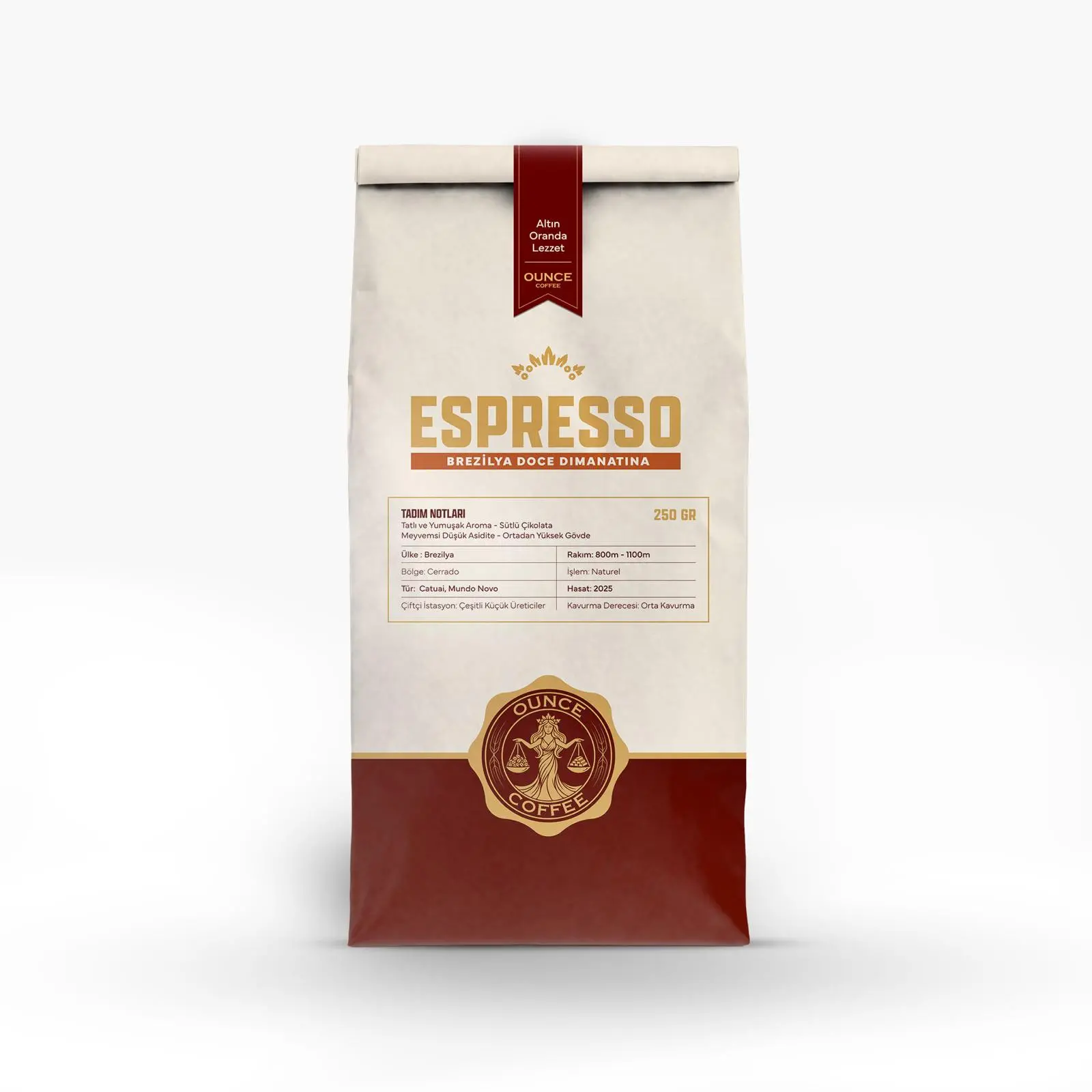 Espresso Brezilya Doce Diamantina ÇEKİRDEK KAHVE 250GR