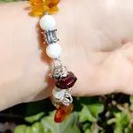 2811 Tibet Akik Kehribar Sedef Hematit Zirkon çelik aparatlı el yapımı bileklik-8