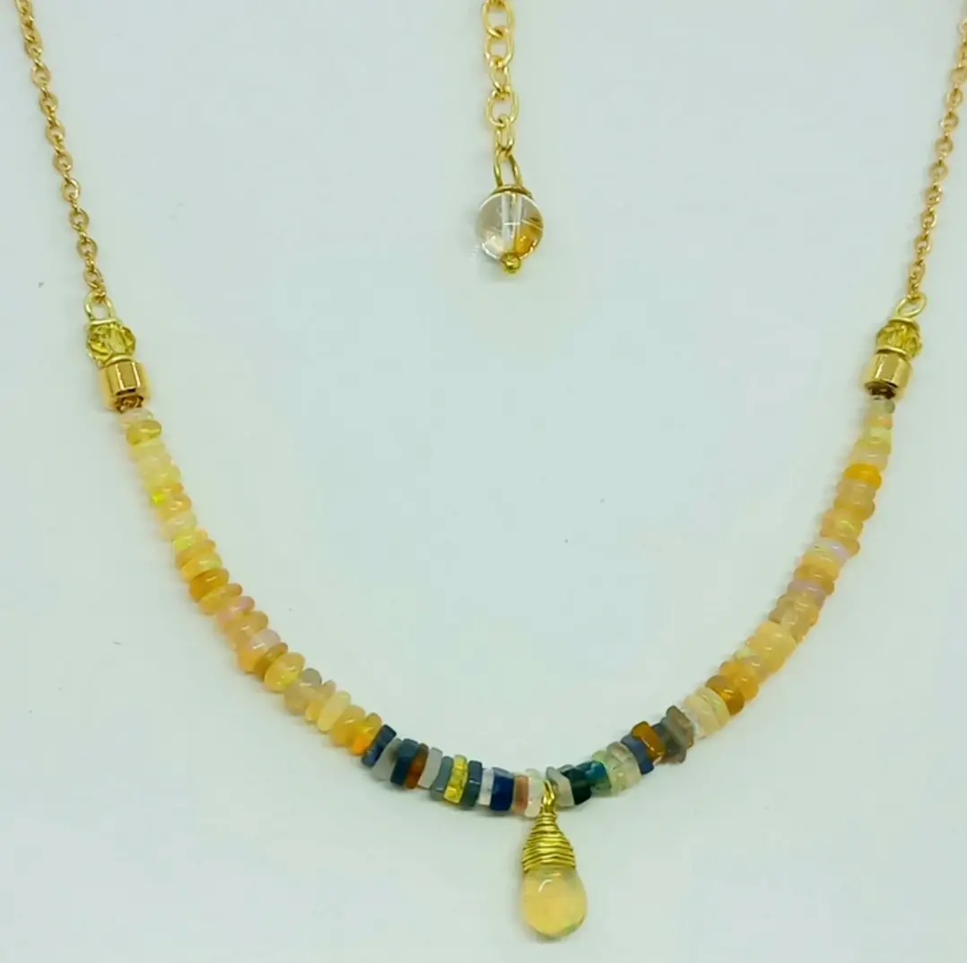 2842 Etiyopya Opal el yapımı kolye