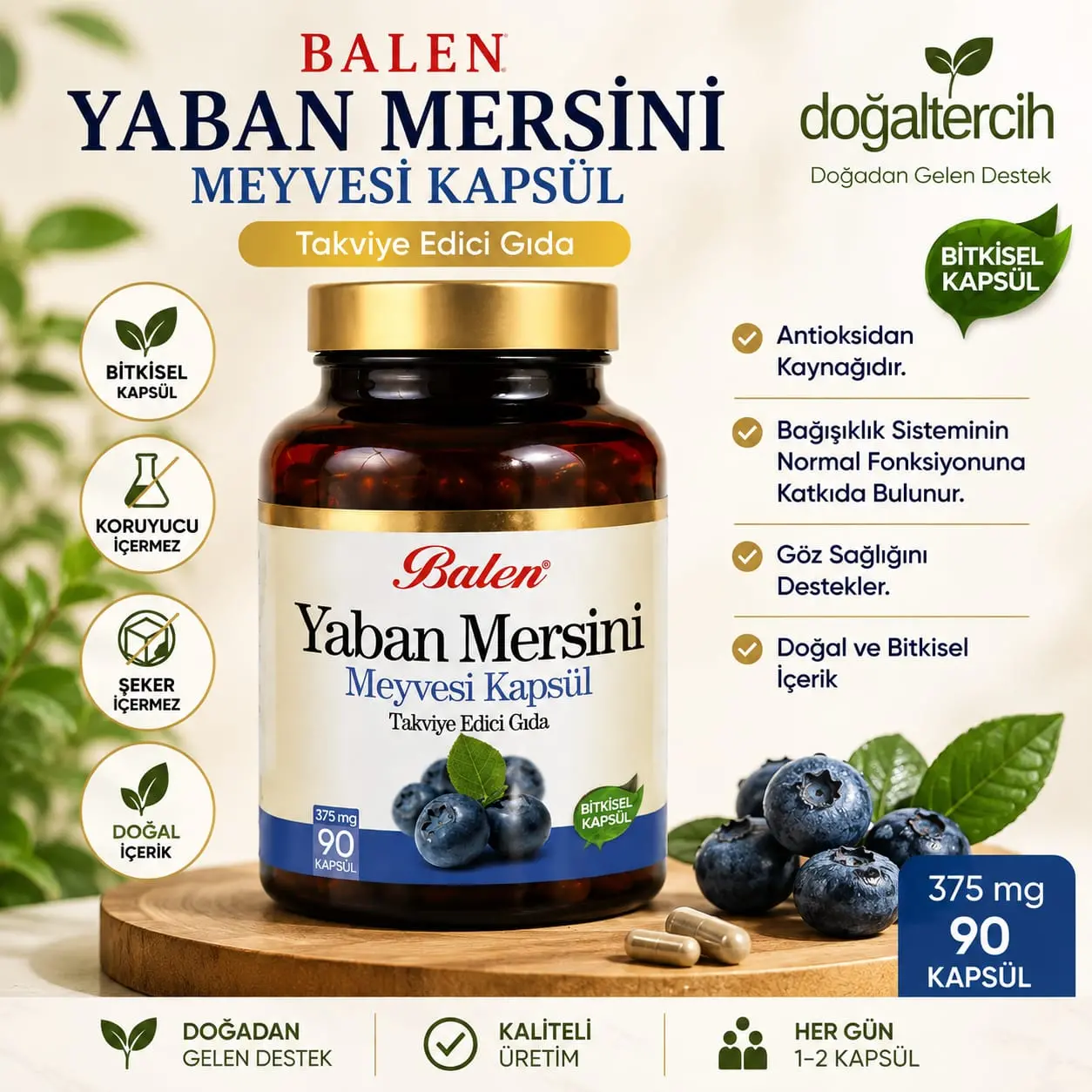 Balen yaban mersini meyvesi kapsülü 90 kapsül