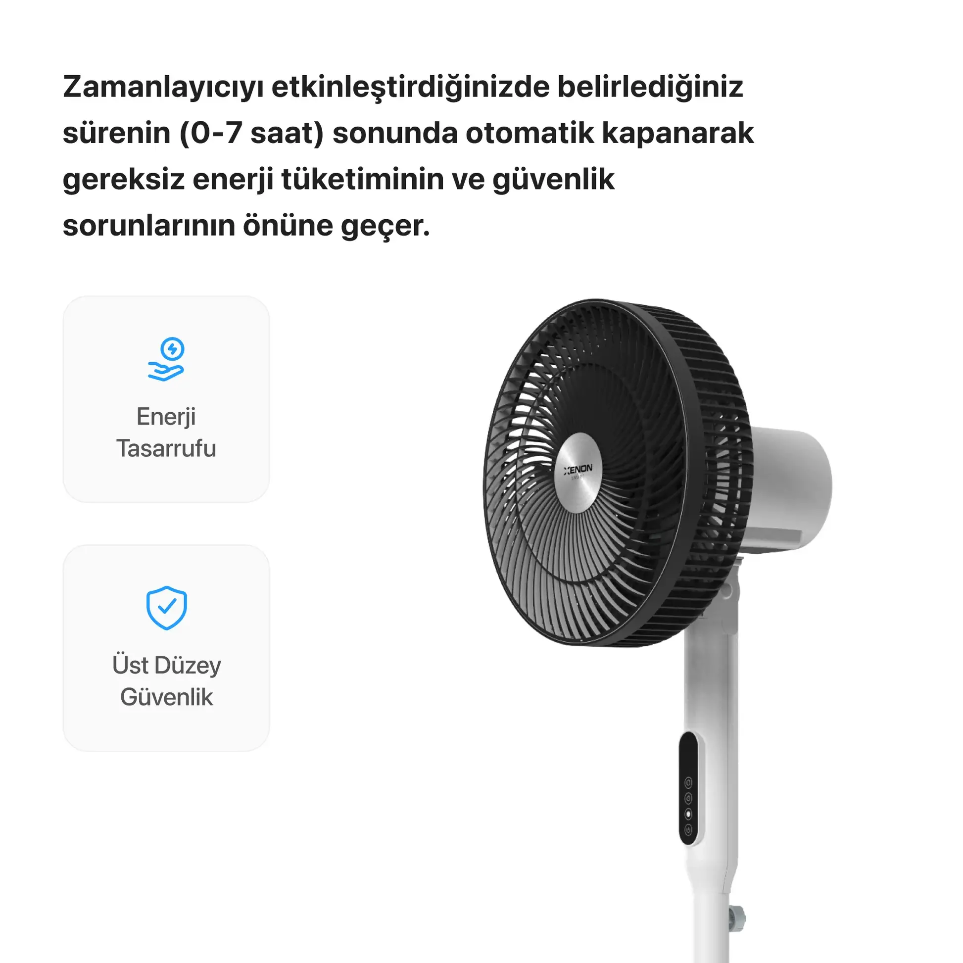 Akıllı Vantilatör | 60W, Mobil Kontrol, Wifi, Kumandalı, 3 Kademeli, Sesli, Ayaklı Vantilatör