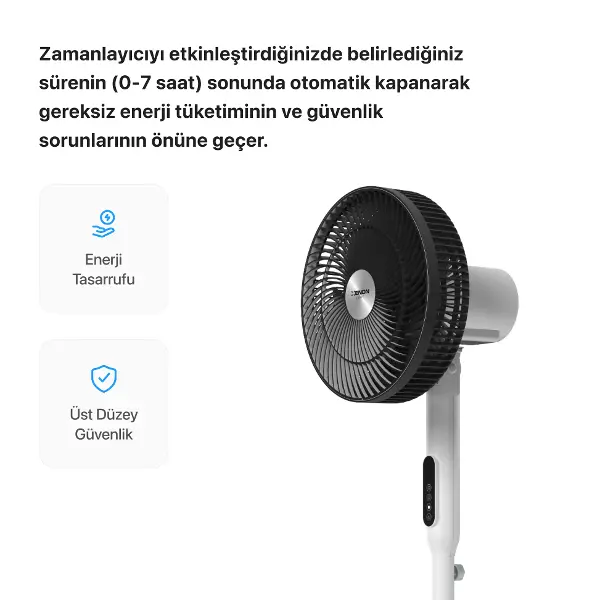 Akıllı Vantilatör | 60W, Mobil Kontrol, Wifi, Kumandalı, 3 Kademeli, Sesli, Ayaklı Vantilatör
