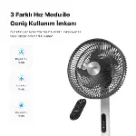 Akıllı Vantilatör | 60W, Mobil Kontrol, Wifi, Kumandalı, 3 Kademeli, Sesli, Ayaklı Vantilatör-2
