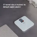 Akıllı Tartı | 17 Temel Vücut Analizi, Nabız Ölçer, Mobil Kontrol, Dijital Baskül-8