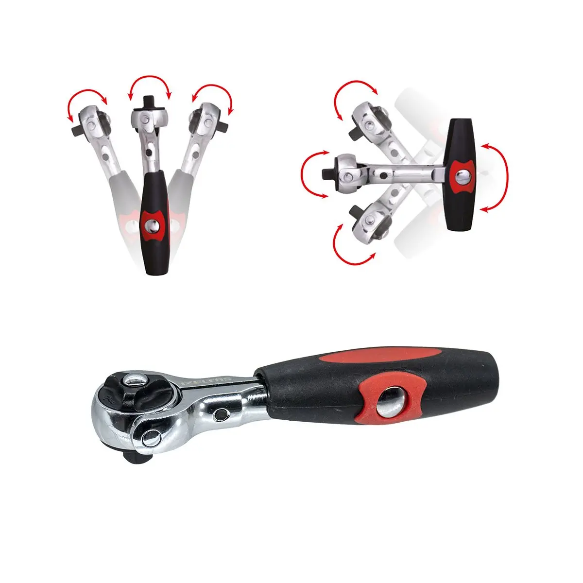 İzeltaş 1507067115 Mafsallı Cırcır T Kol 1/4'' (72 Diş) 115mm