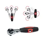 İzeltaş 1507067115 Mafsallı Cırcır T Kol 1/4'' (72 Diş) 115mm-1
