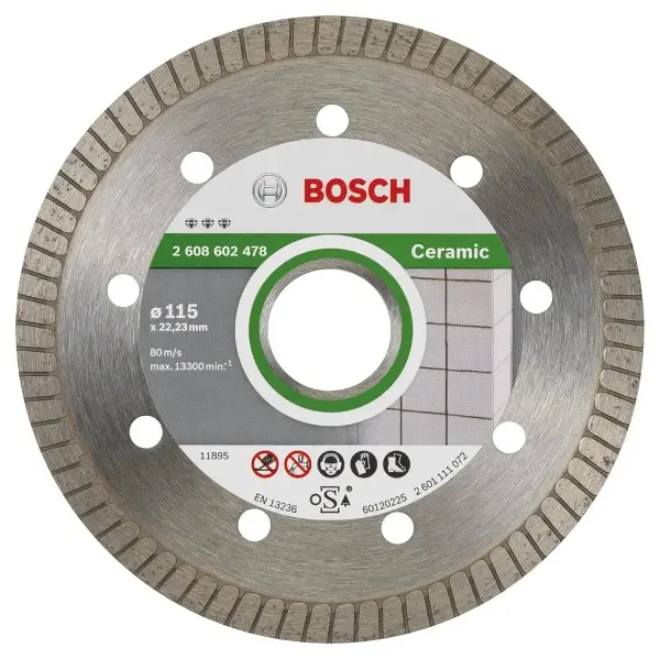 Bosch Best Serisi Seramik İçin Extra Temiz Kesim Turbo Segman Elmas Kesme Diski 115 mm