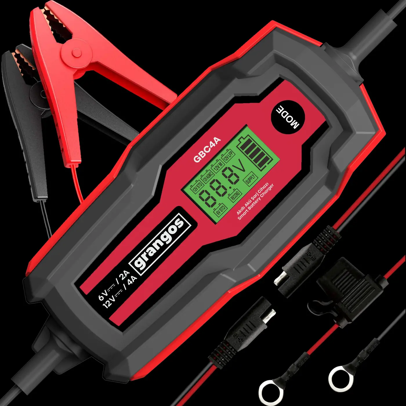 Grangos GBC4A 6V / 12V 70 AH Akıllı Dijital Akü Şarj ve Bakım Cihazı-2 Grangos GBC4A 6V / 12V 70 AH Akıllı Dijital Akü Şarj ve Bakım Cihazı-2