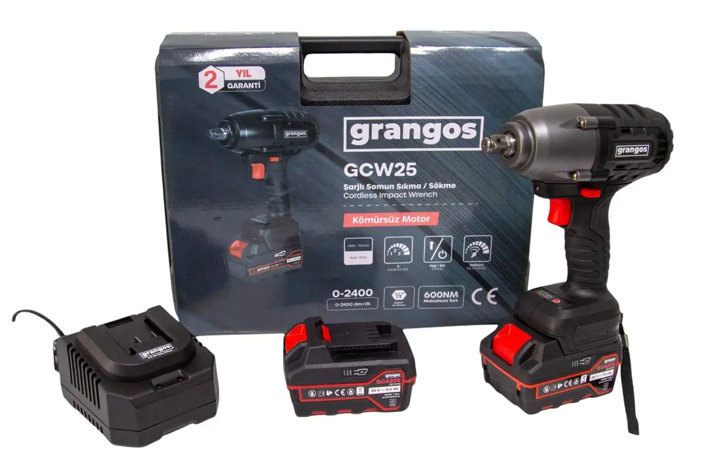 Grangos GCW25-F2 20V 5 Ah Çift Akülü Somun Sıkma-4 Grangos GCW25-F2 20V 5 Ah Çift Akülü Somun Sıkma-4
