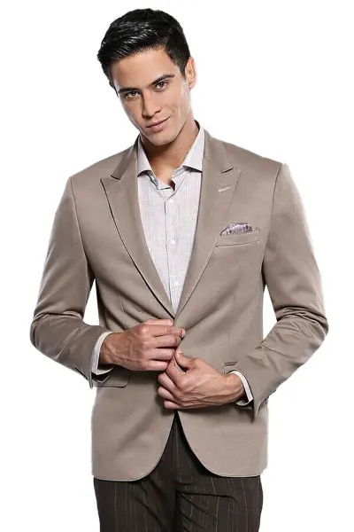 Penye Bej Slim Fit Ceket | Wessi