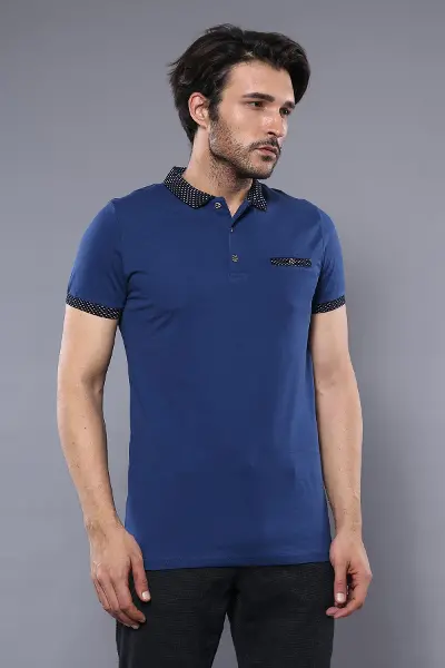 Polo Yaka Mavi T-shirt | Wessi