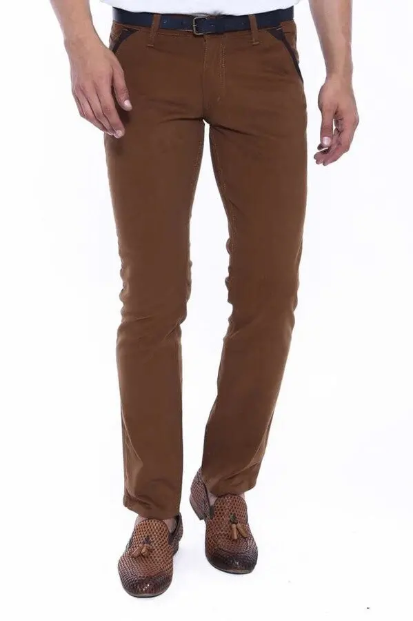 Gabardin Modelli Cepli Kahverengi Erkek Pantolon- Wessi Gabardin Modelli Cepli Kahverengi Erkek Pantolon- Wessi