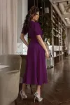 Kadın Kruvaze Yaka Midi Boy Kuşaklı Krep Elbise 120 Cm-3