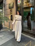 Kadın Uzun Kollu şal Detaylı Bluz Ve Pantolon Ikili Takım (kemer Dahil Değil)-5
