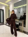 Kadın Uzun Kollu şal Detaylı Bluz Ve Pantolon Ikili Takım (kemer Dahil Değil)-2