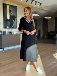 Kadın Uzun Kollu V Yakalı Midi çağla Yeşili Modal Elbise-2