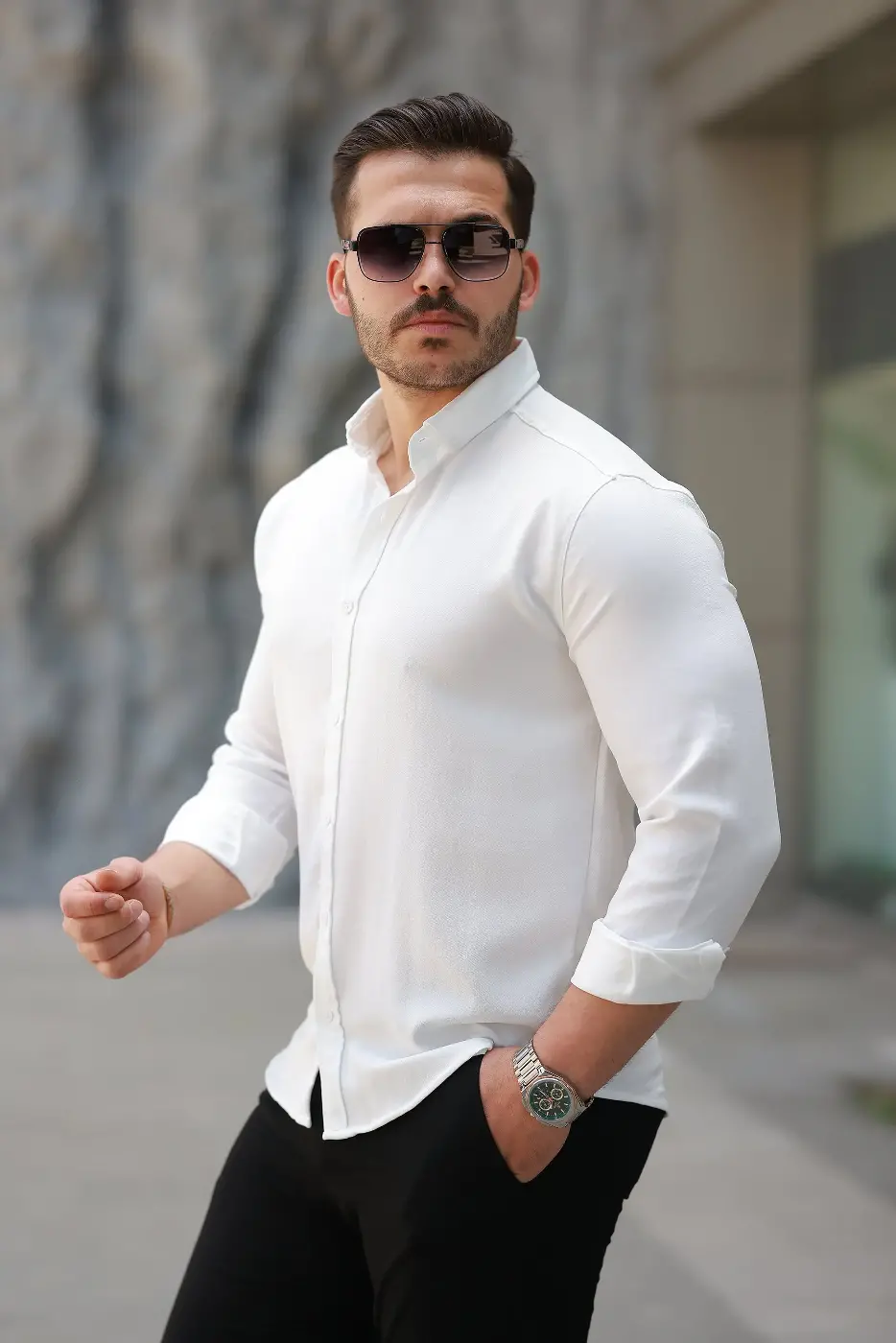 Erkek Uzun Kollu Gömlek-2