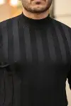 Erkek Yarım Balıkçı Yaka Kabartma Desenli Triko-3