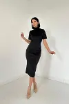 Siyah Balıkçı Yaka Elbise-1