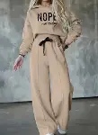 Kadın Uzun Kollu Nope Baskılı Beli Ribanalı Ikili Takım-2
