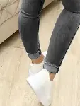 Kadın Yüksek Bel önden Düğmeli Jean Pantolon-3