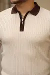 Erkek Kol Ve Yaka Detaylı Uzun Kollu Triko-3