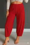 Kadın Yüksek Bel Krep Pantolon-2