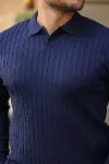 Erkek Saç örgü Desenli Uzun Kollu Triko-4