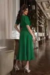 Kadın Kruvaze Yaka Midi Boy Kuşaklı Krep Elbise 120 Cm-5