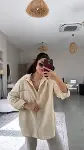 Kadın Tek Cepli Over Size Ketem Gömlek-4