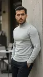 Erkek Yarım Balıkçı Yaka Pamuklu Triko-1
