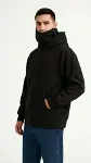 Samuray Ninja Çift Kapüşonlu ZIP Fermuarlı Kanguru Cepli Tam Fermuarlı Hoodie Sweatshirt - Siyah-1