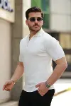 Erkek Fermuarlı Yakalı Kısa Kollu Tshirt-2