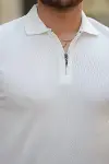Erkek Fermuarlı Yakalı Kısa Kollu Tshirt-3