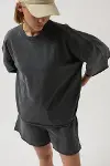 Oversize Lazer Kesim Bisiklet Yaka T-Shirt-4