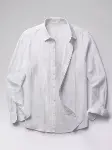 Erkek Armürlü Yarım Oversize Müslin Gömlek-1