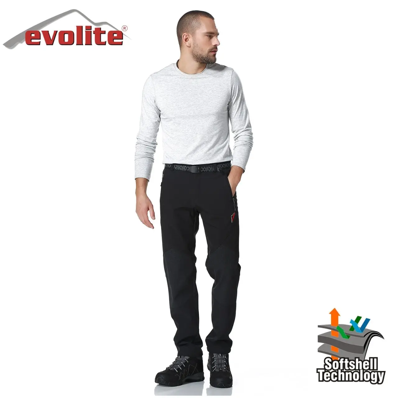 Evolite Erkek Blackhole Softshell Pantolon/Rüzgar Geçirmez