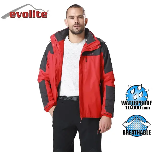 Evolite Diva Erkek 3in1 Gri/Kırmızı Mont/Teknik Outdoor