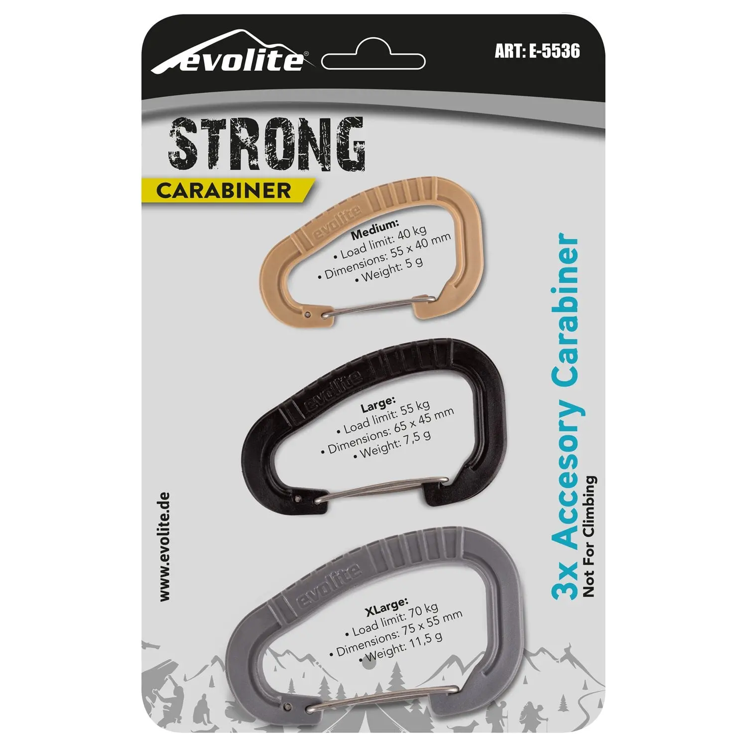 Evolite Strong 3'lü Karabina Seti/Dayanıklı Bağlantı