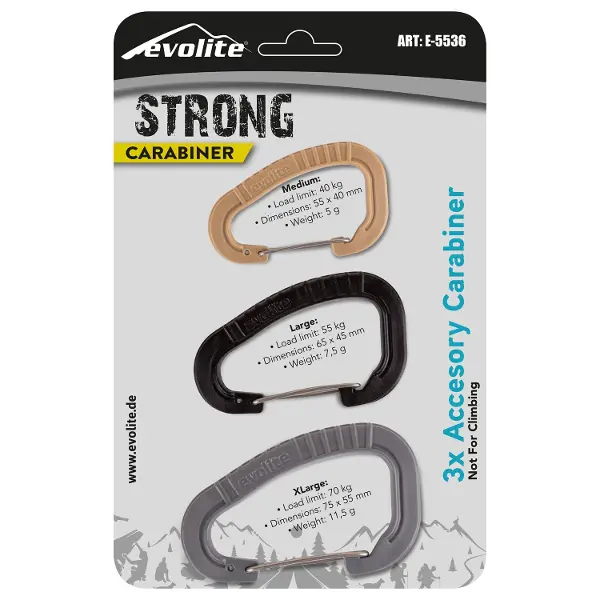 Evolite Strong 3'lü Karabina Seti/Dayanıklı Bağlantı