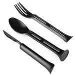 Evolite Combo 3 in 1 Çatal Kaşık Set (SİYAH)-5