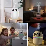Sevimli Panda Figürlü Hava Nemlendirici – Ultrasonik Soğuk Buhar Makinesi, LED Işıklı Masaüstü Oda Nemlendirici (4745)-2